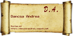 Dancsa Andrea névjegykártya