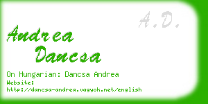 andrea dancsa business card